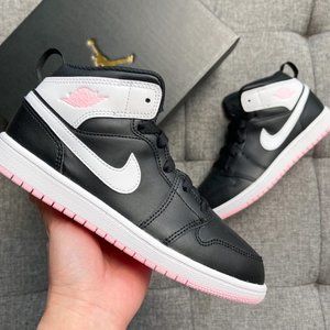 🌸 Nike Air Jordan 1 mid black pink shoes
